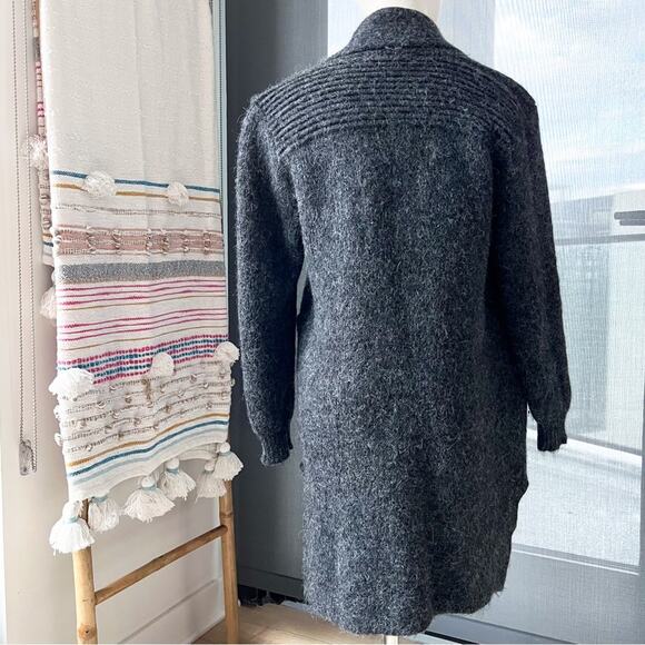 Simply Natural Grey Alpaca Acrylic Open Front Cardigan Sweater Women’s Size S-M - Picture 4 of 9